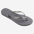 Women's Slim Logo Metallic Flip Flops