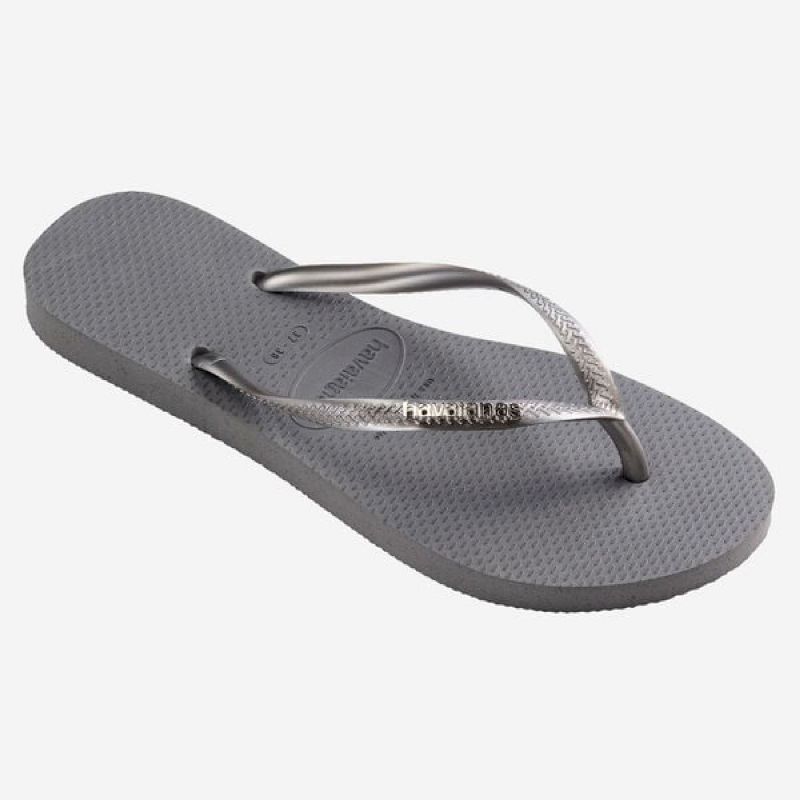Women's Slim Logo Metallic Flip Flops