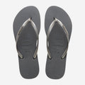 Women's Slim Logo Metallic Flip Flops