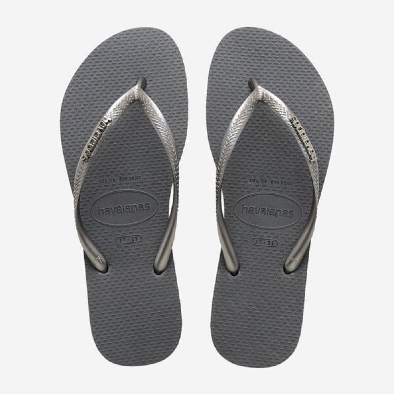 Women's Top Logo Metallic Flip Flops
